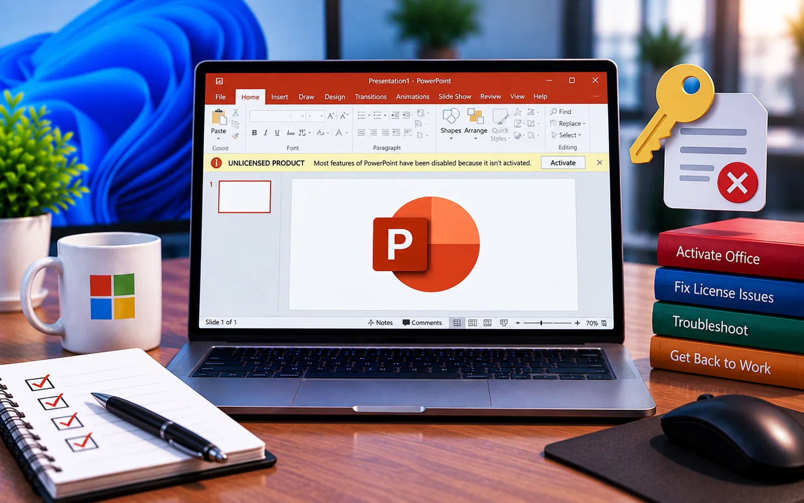 PowerPoint Unlicensed Product issue fix
